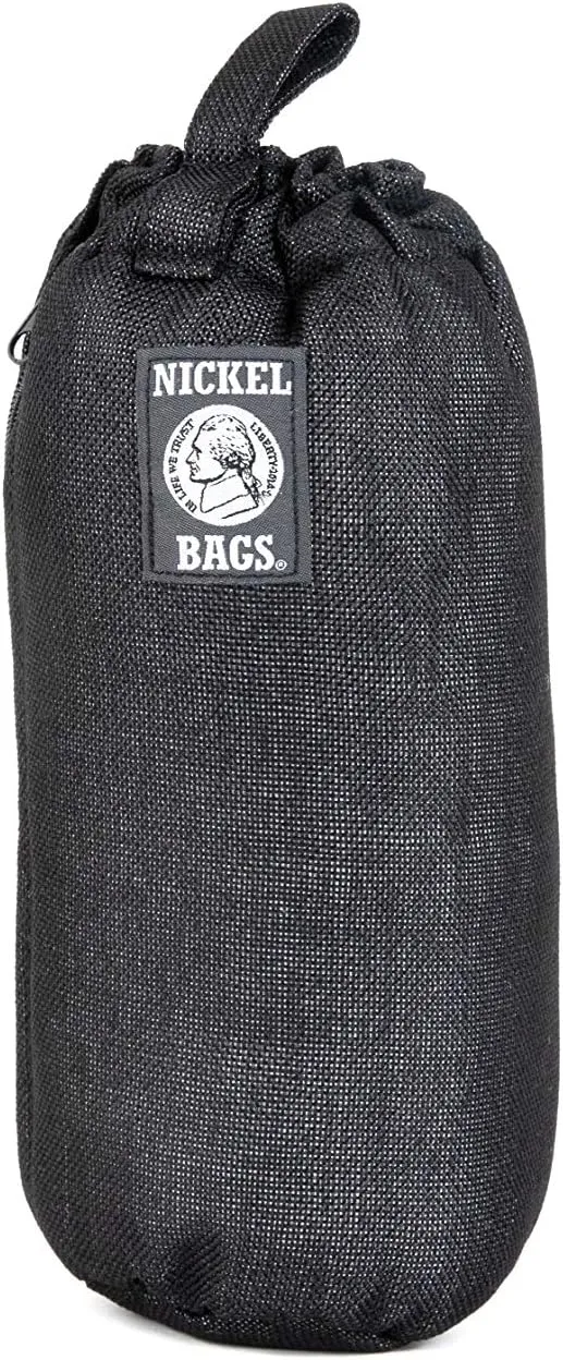 Nickel Bags Padded Drawstring Duffle Tube | Heavy Duty Duffle Bag with Protective Hemp Exterior for (10 Inch, Black)