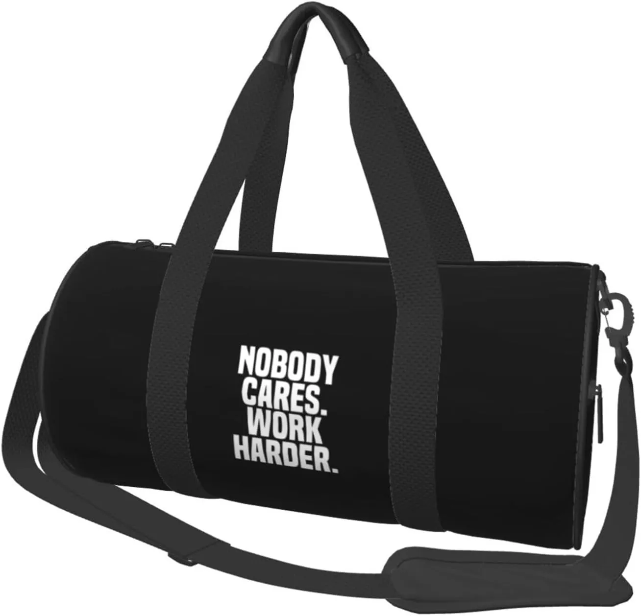 Nobody Cares Work Harder Convertible Garment Bag with Shoulder Strap, Carry on Garment Duffel Bag for Men Women - Rolling Foldable for Travel Luggage Bags (Black)