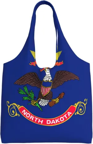 North Dakota State Flag print Women Shoulder Canvas Tote Handbag Work Bag for Women Lady Casual Tote's Handbag