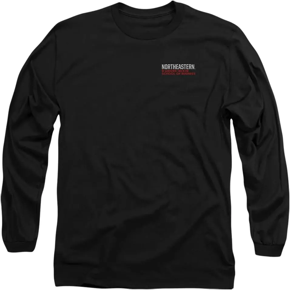 Northeastern University Official D'More-Mckim School of Business Left Chest Logo Unisex Adult Long-Sleeve T Shirt