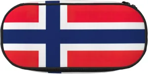 Norwegian flag print Pencil Case, Small Pencil Pouch Multi Use Pencil Case Organizer, Portable Pencil Bags