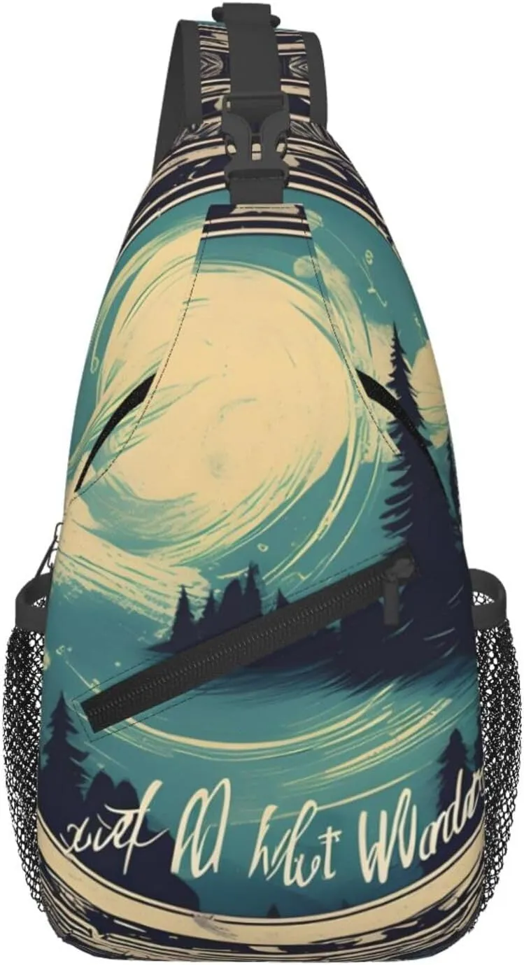 Not All Who Wander Are Lost Print Sling Bag For Women Men Fashion One Shoulder Crossbody Bag Travel Fanny Pack Cross Body Bags