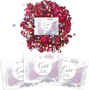 Nuanchu 50 Pack Wedding Dried Flower Petals Confetti Send off Ideas Natural Real Dried Flower Rose Petal Confetti for Wedding Party Decoration Proposal Bath