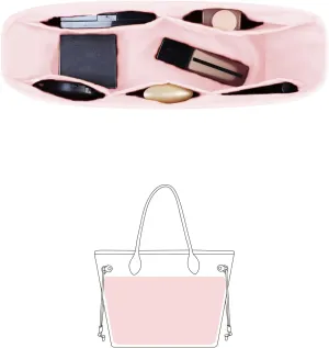 Organizer for LV Neverfull MM Tote Bags, Purse Bags Organizer with Silky Satin, Lightweight Shaper for Daily Use, Multiple Pockets for Storage (Neverfull MM, Rose Sakure)