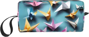 Origami Paper Cranes print Travel Cosmetic Bag Gifts for Women Portable Make Up Bags for Women Mother Sister