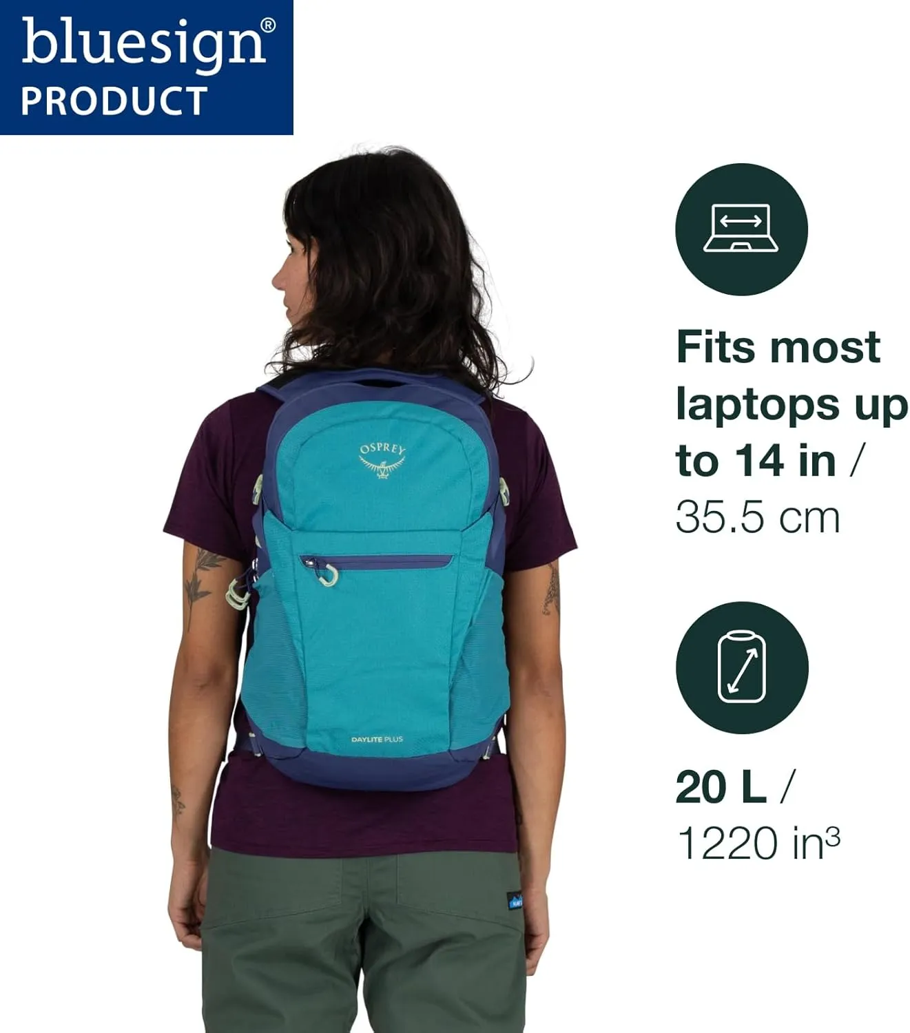 Osprey Daylite Plus Commuter Backpack, Kazuma Print/Magma Brown