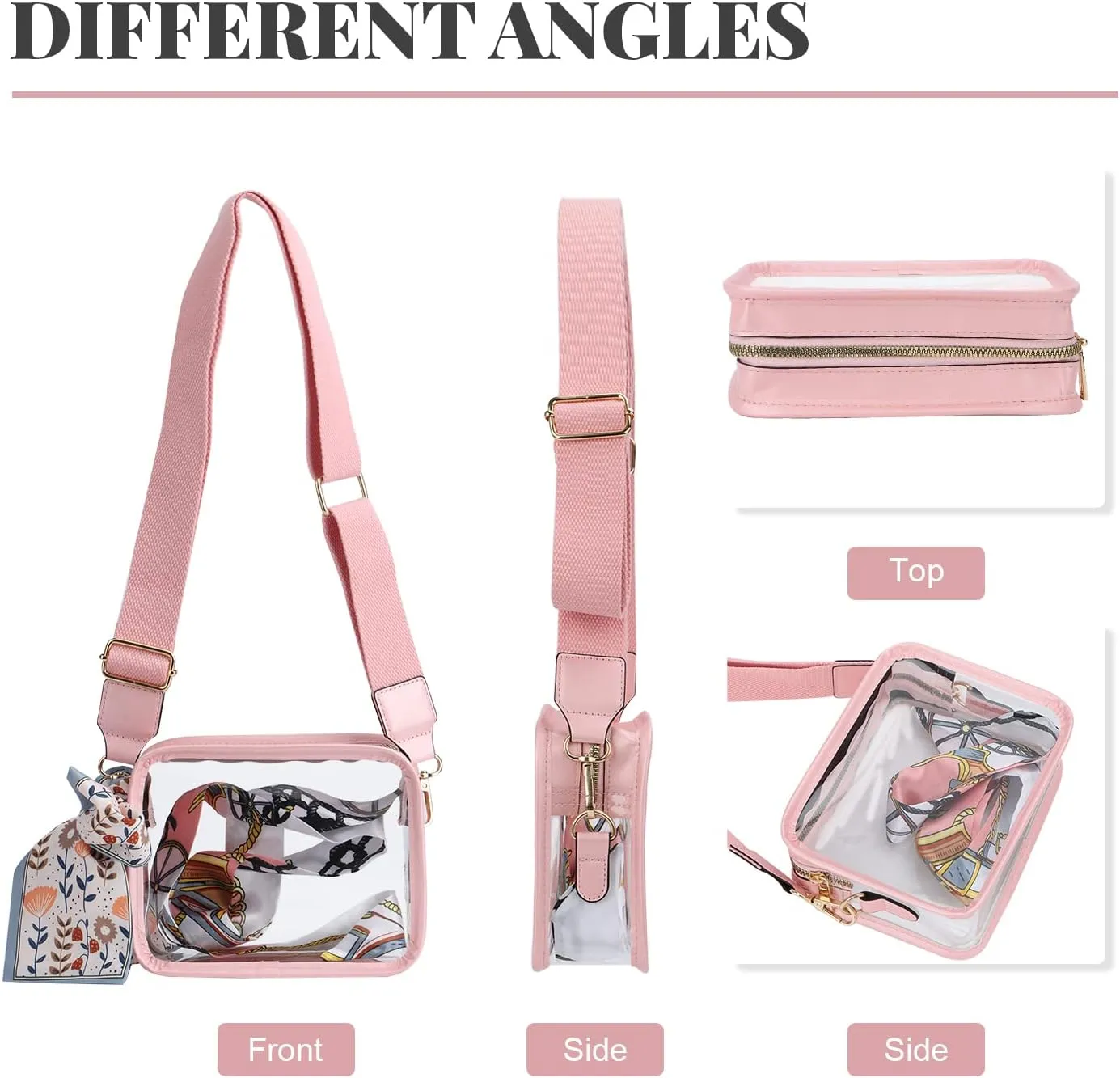 Oweisong Clear Bag for Stadium Events Women Stadium Approved Crossbody Bag Clear Purse Concert Sport Shoulder Handbag