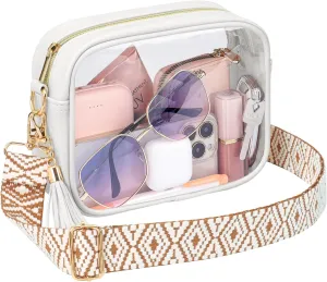 PACKISM Clear Bag for Stadium Events - Cute Clear Purse for Women Crossbody & Adjustable Chain for Sports Games Concerts