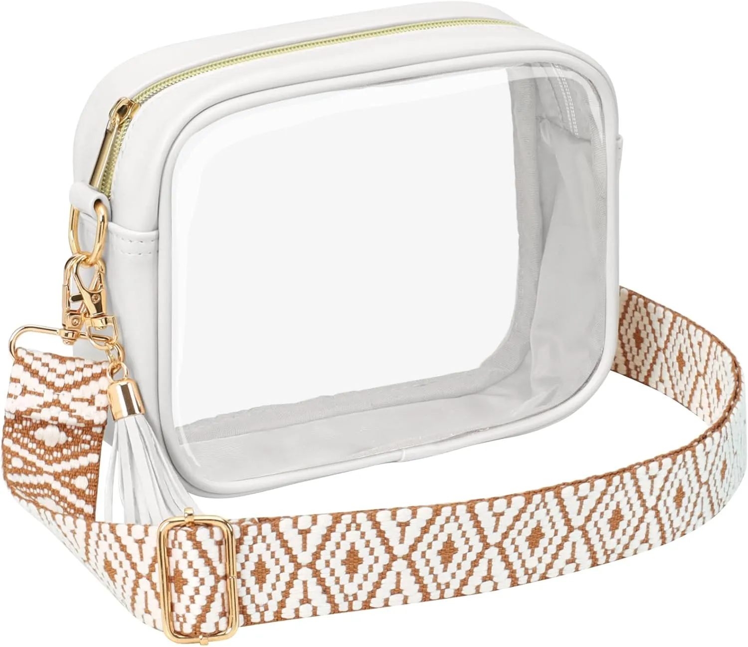 PACKISM Clear Bag for Stadium Events - Cute Clear Purse for Women Crossbody & Adjustable Chain for Sports Games Concerts