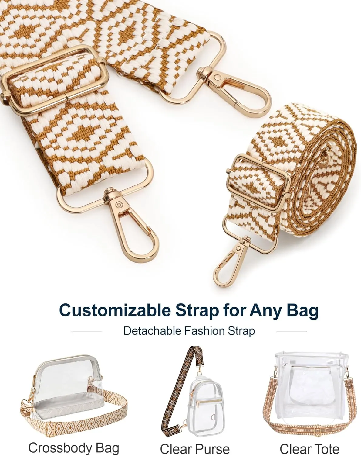 PACKISM Clear Bag for Stadium Events - Cute Clear Purse for Women Crossbody & Adjustable Chain for Sports Games Concerts