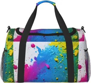 Paint Splatter Backdrop Print Travel Companion Duffle Bag Weekender Bag Sport Gym Bag for Women Men