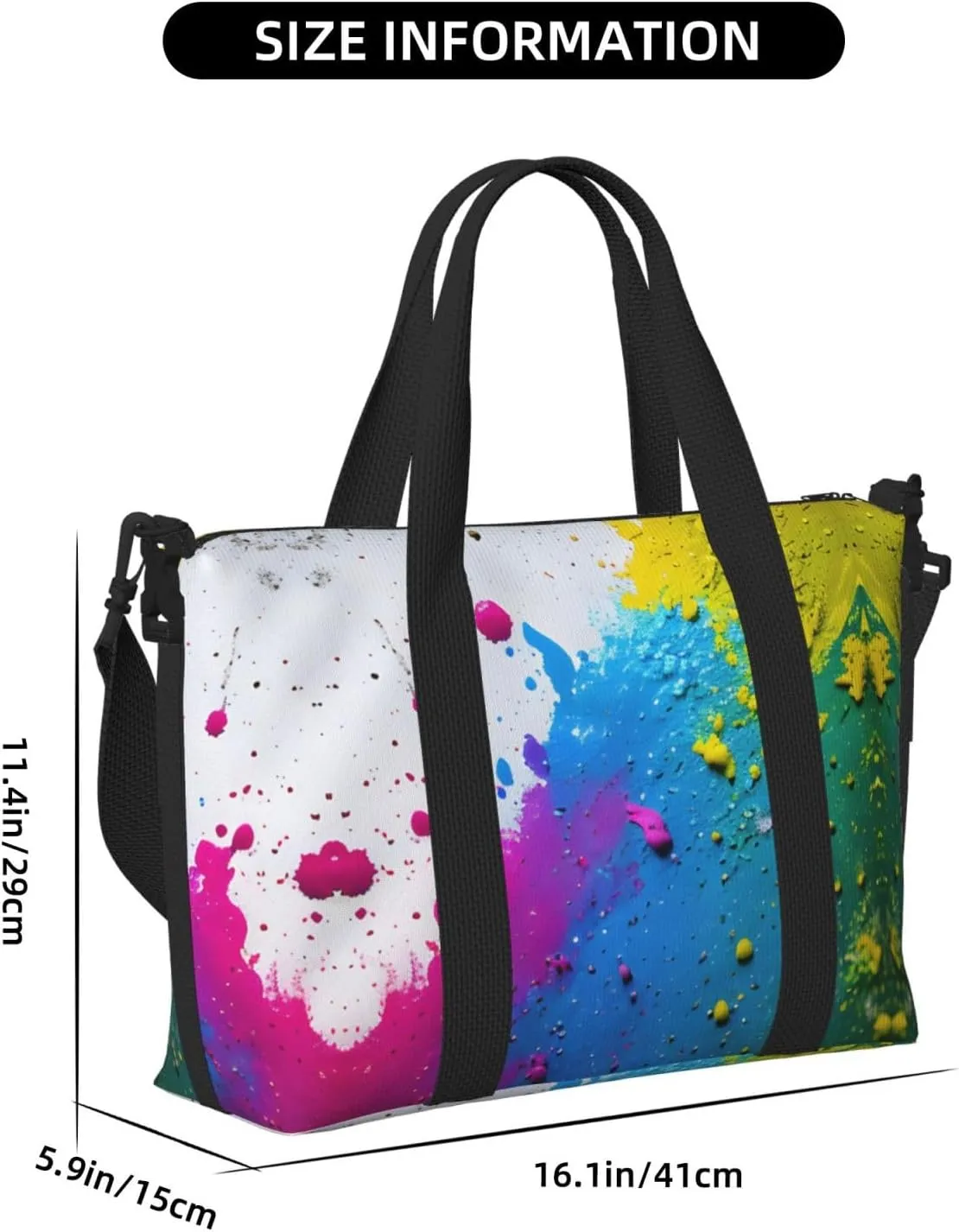 Paint Splatter Backdrop Travel Bags, Weekender Carry On For Women, Sports Gym Bag, Workout Duffel Bag,Overnight