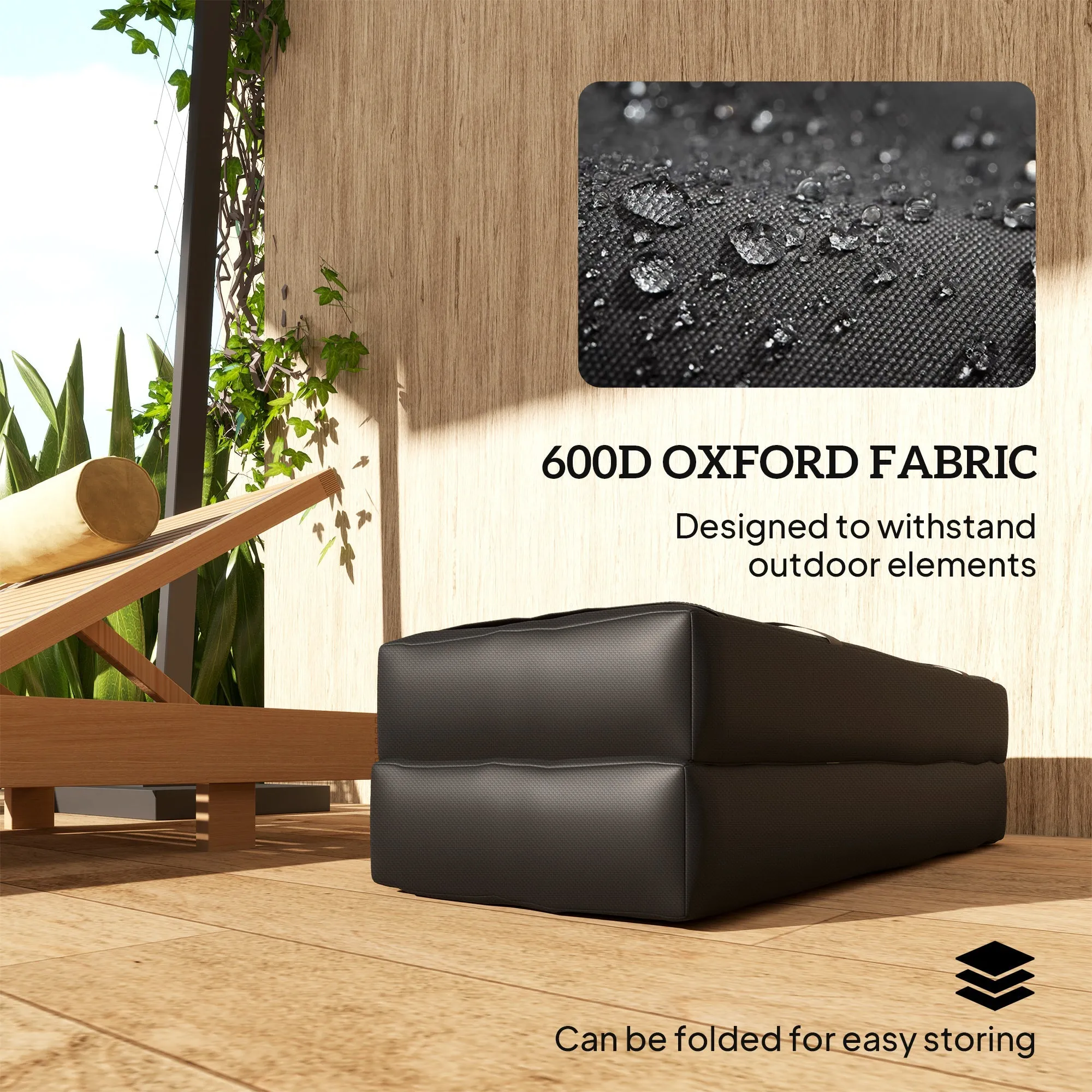 Parasol Weights Set of 2, Parasol Base Weights Bags, 25kg Fillable Sandbag Weights with Handles, Cantilever Umbrella Base Weights, Black