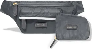 Paravel Fold-Up Belt Bag | Made with Sustainable Recycled Polyester | Belt Bag with Adjustable Straps | Flatiron Grey