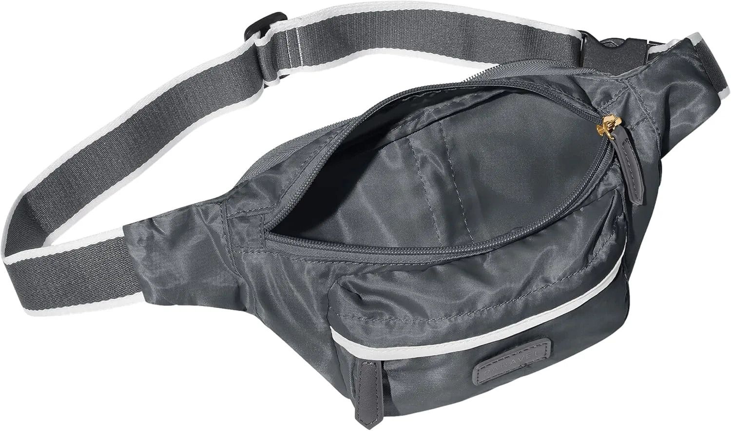 Paravel Fold-Up Belt Bag | Made with Sustainable Recycled Polyester | Belt Bag with Adjustable Straps | Flatiron Grey
