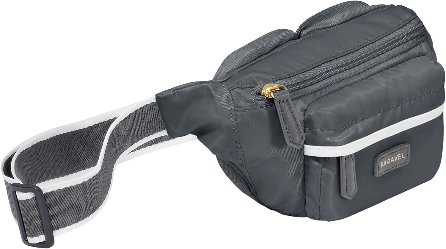 Paravel Fold-Up Belt Bag | Made with Sustainable Recycled Polyester | Belt Bag with Adjustable Straps | Flatiron Grey