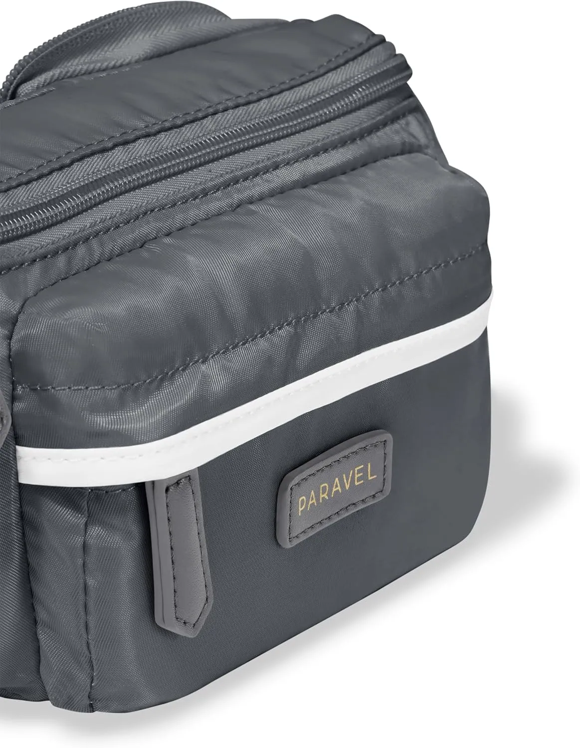 Paravel Fold-Up Belt Bag | Made with Sustainable Recycled Polyester | Belt Bag with Adjustable Straps | Flatiron Grey