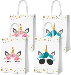 Party Favor Bags for Unicorn Birthday Party Supplies, Party Gift Goody Treat Candy Bags for Unicorn Party Favors Decor Birthday Party Decor for Unicorn Party Girls Kids Birthday Decorations - 16 PCS