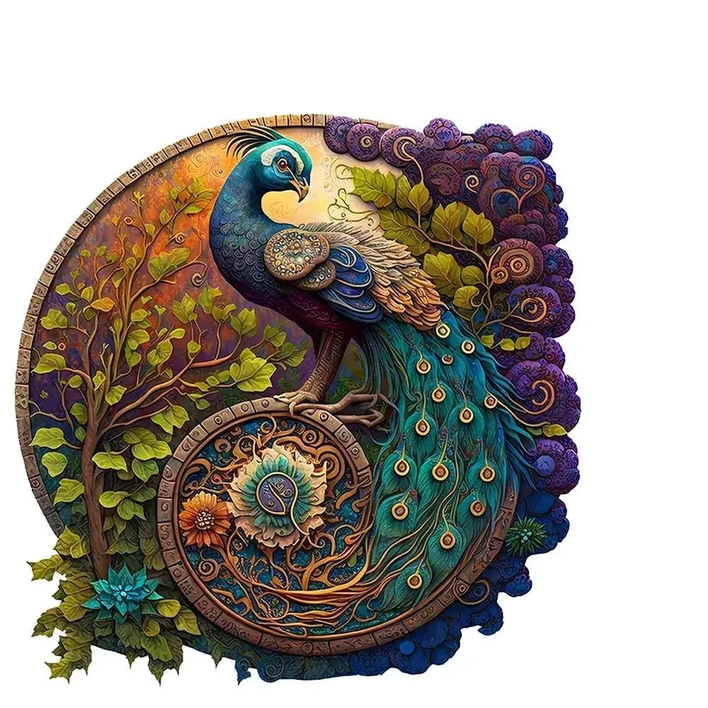 Peacock 'Forest Crest' 3D Wood Jigsaw Puzzle