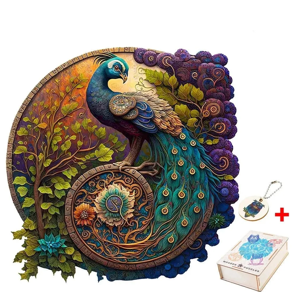 Peacock 'Forest Crest' 3D Wood Jigsaw Puzzle