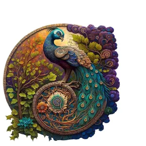 Peacock 'Forest Crest' 3D Wood Jigsaw Puzzle