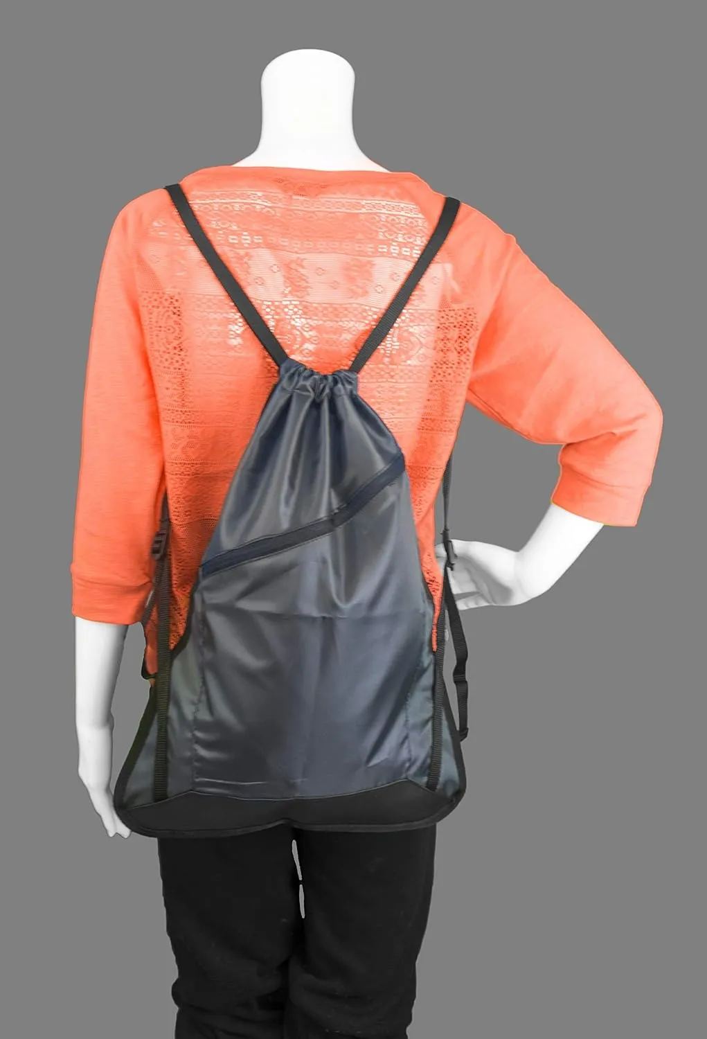 Personalized Cinch Bag with Zipper - True Royal/Black Custom Bag for Women | Small Gym Drawstring Bag | Promotional Items with Your Logo and Design