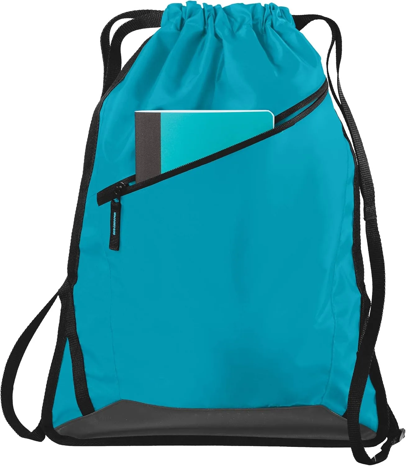 Personalized Cinch Bag with Zipper - True Royal/Black Custom Bag for Women | Small Gym Drawstring Bag | Promotional Items with Your Logo and Design