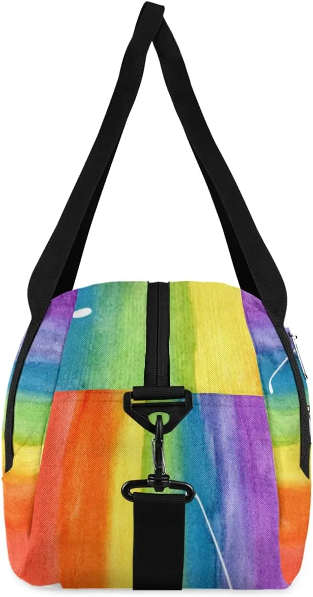 Personalized Kids Duffel Bag Sport Golf Ball Rainbow,Custom Sport Gym Bag for Boys Girls,WWeekender Overnight Bags Travel Duffel Bag,Customized Kids Gift