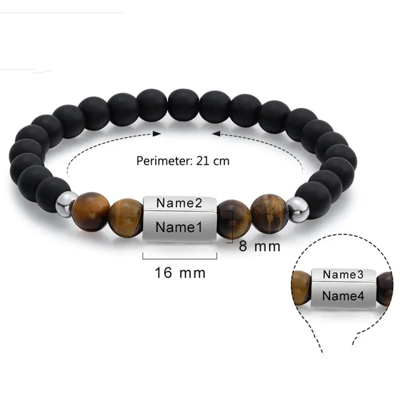 Personalized Men's Name Beaded Bracelet