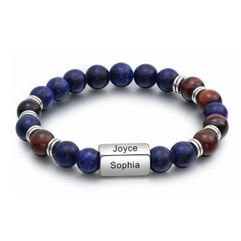 Personalized Men's Name Beaded Bracelet