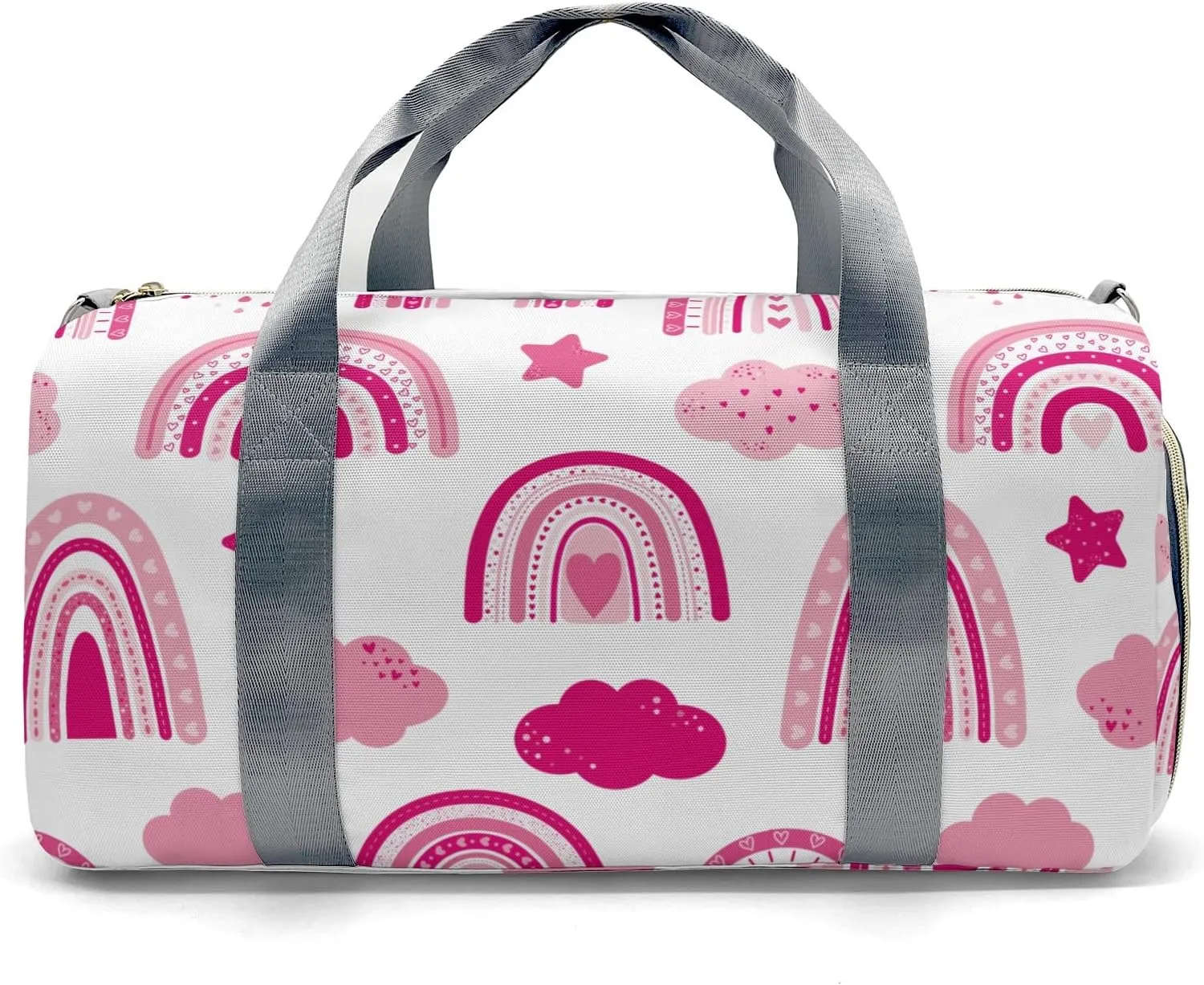 Personalized Name Duffel Bag Barbie Pink Rainbow Star Cloud Ultimate Travel Bags: Your Companion for Every Adventure