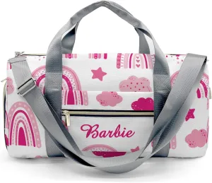 Personalized Name Duffel Bag Barbie Pink Rainbow Star Cloud Ultimate Travel Bags: Your Companion for Every Adventure