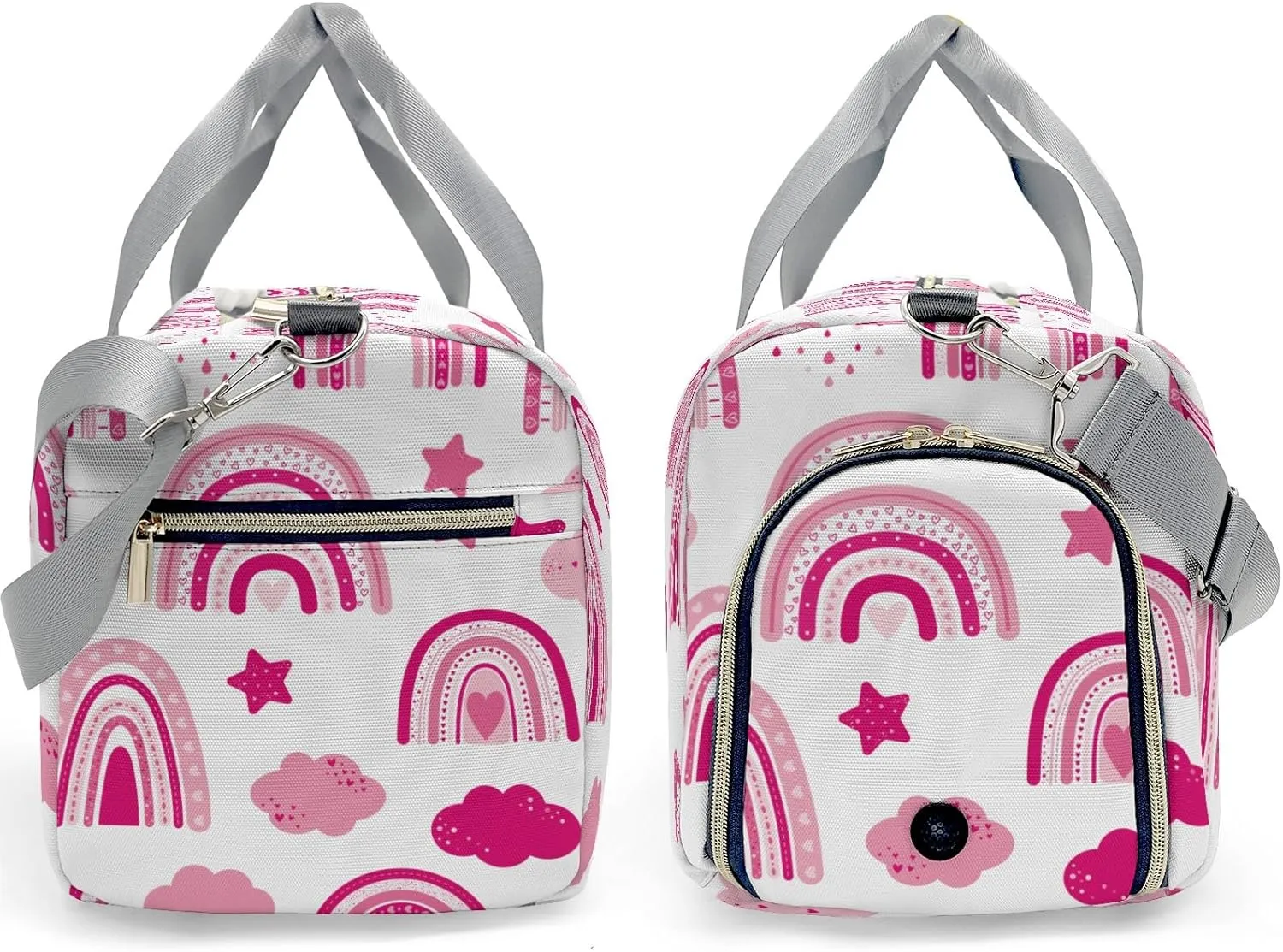 Personalized Name Duffel Bag Barbie Pink Rainbow Star Cloud Ultimate Travel Bags: Your Companion for Every Adventure
