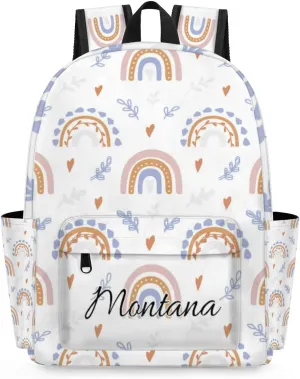 Personalized Toddler Backpack for Girls Rainbow Backpack for Kids Preschool Elementary Bookbag