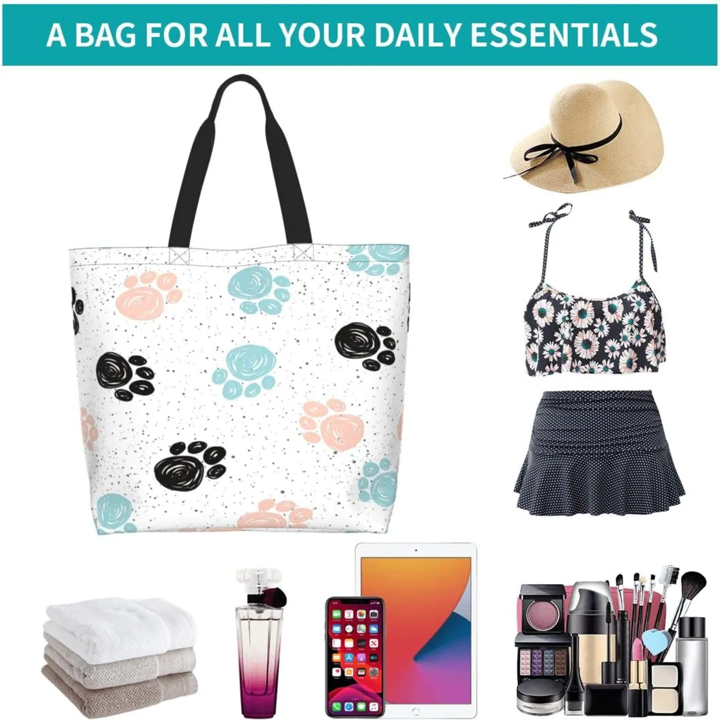 Pink Glasses Giraffe Tote Bag Shopping Bag Portable Handbags Tote Shoulder Bucket Bags for Women