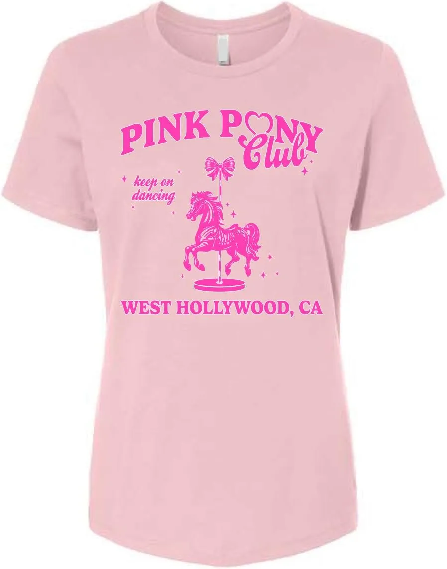 Pink Pony Club West Hollywood California Logo | Fan Lyrics Music Concert Merch Womens Premium T-Shirt
