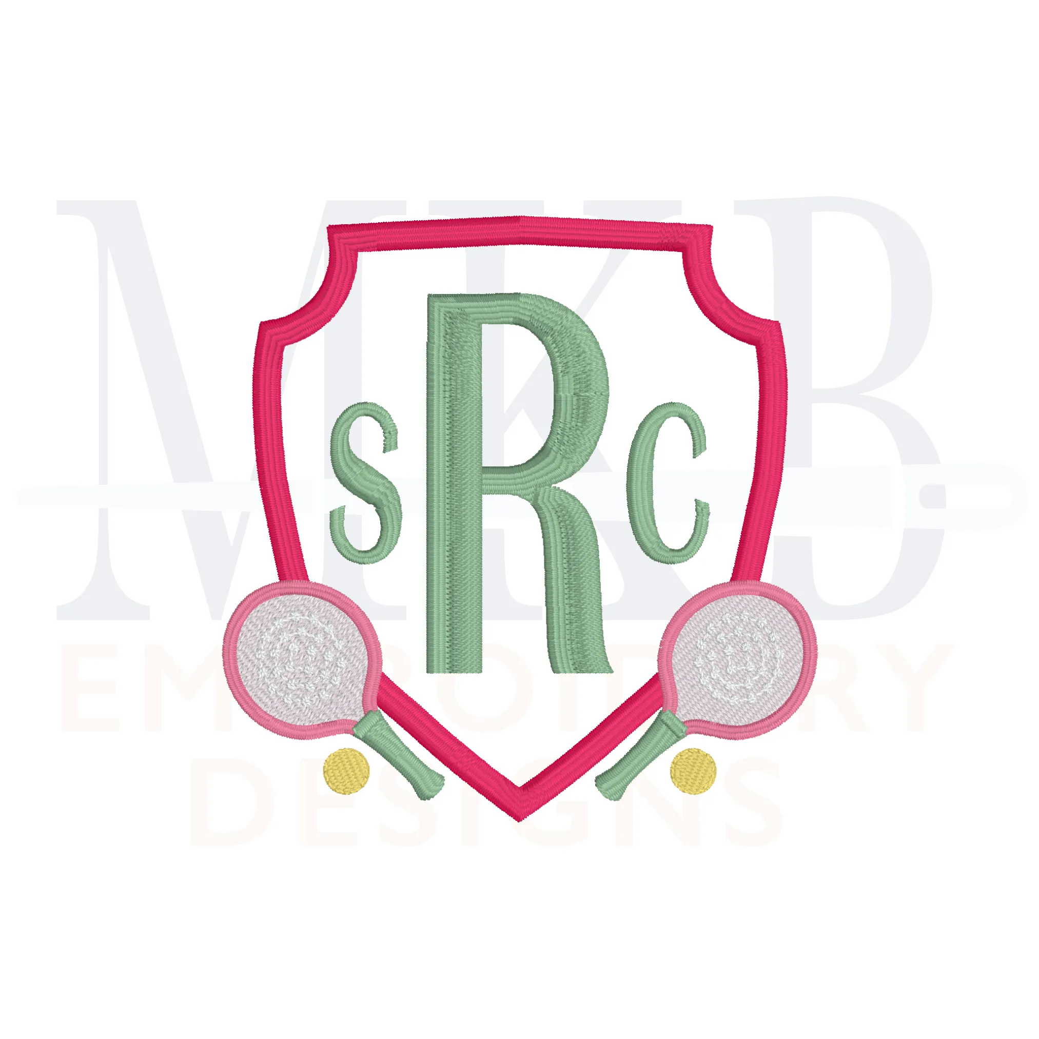 Platform Tennis Crest Embroidery Design, Paddle Tennis, Machine Embroidery Design File
