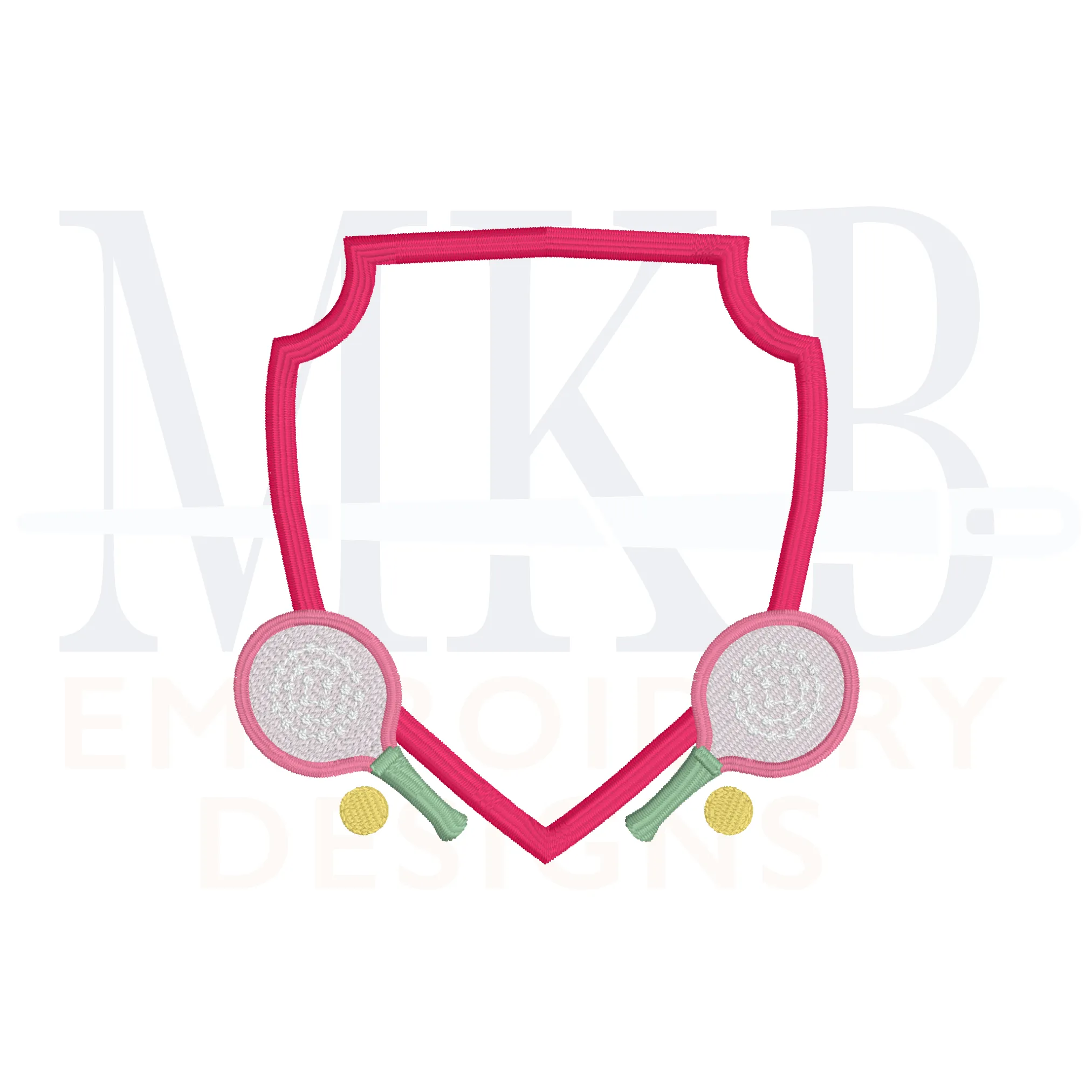 Platform Tennis Crest Embroidery Design, Paddle Tennis, Machine Embroidery Design File