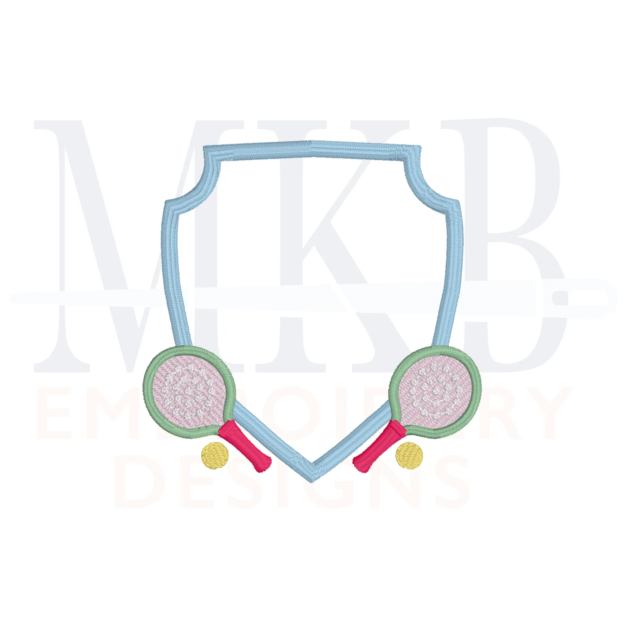 Platform Tennis Crest Embroidery Design, Paddle Tennis, Machine Embroidery Design File