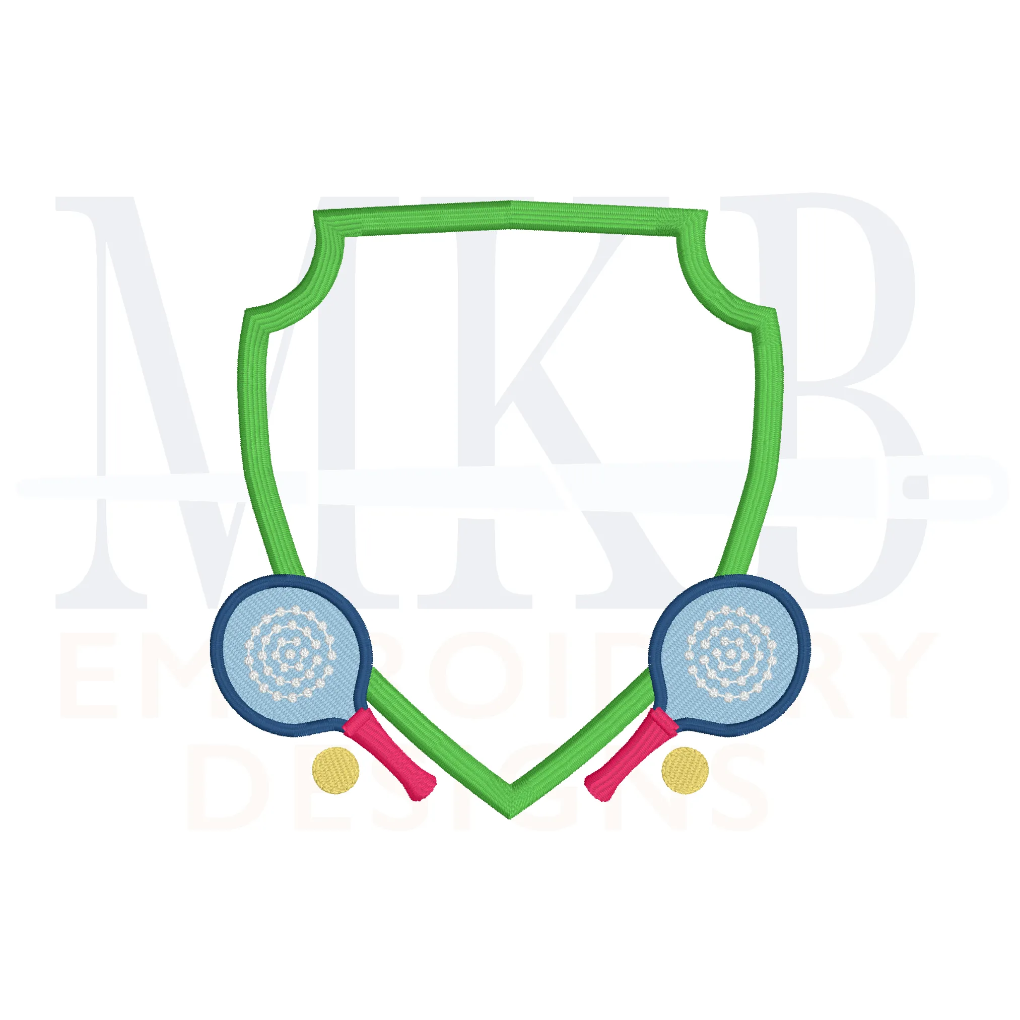 Platform Tennis Crest Embroidery Design, Paddle Tennis, Machine Embroidery Design File