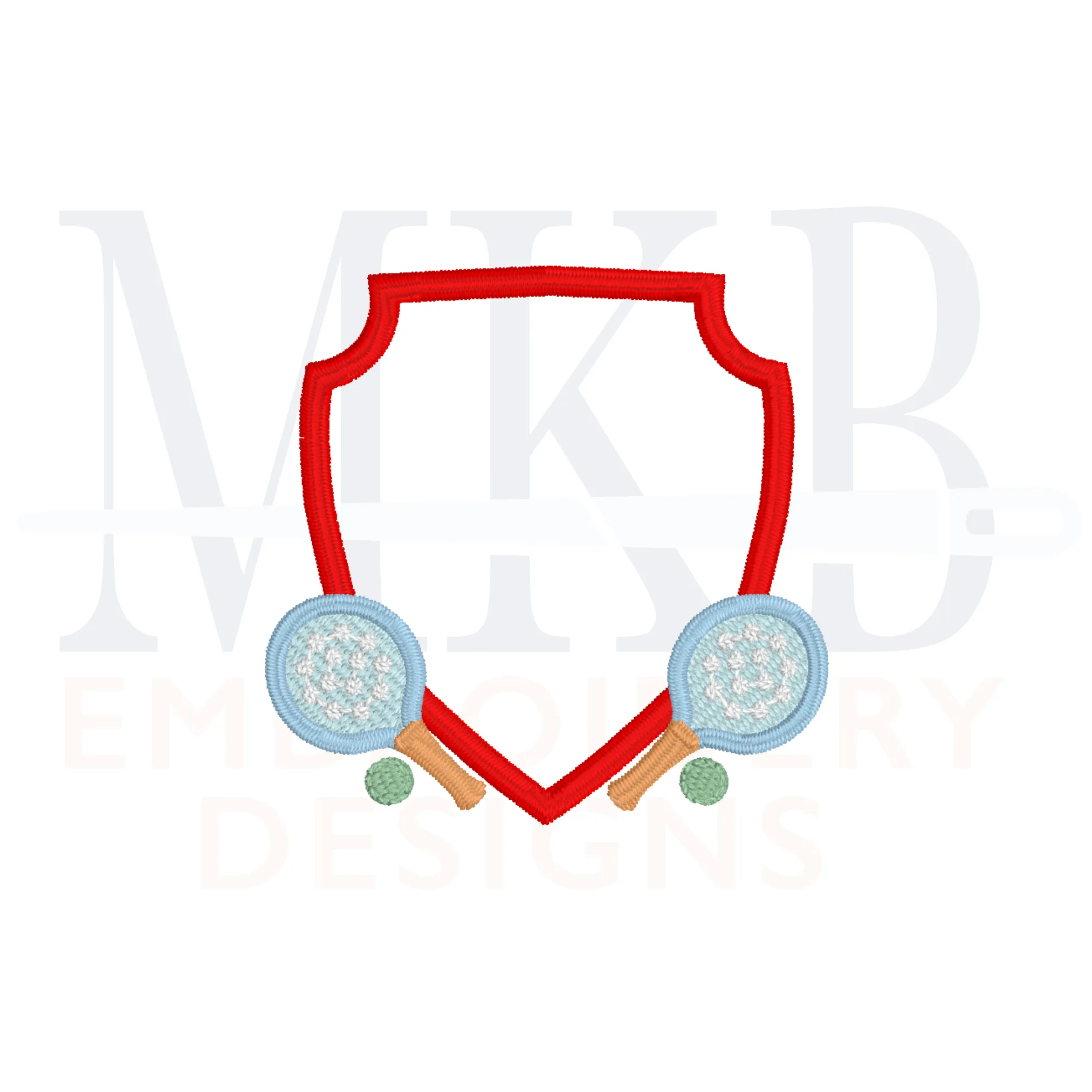 Platform Tennis Crest Embroidery Design, Paddle Tennis, Machine Embroidery Design File
