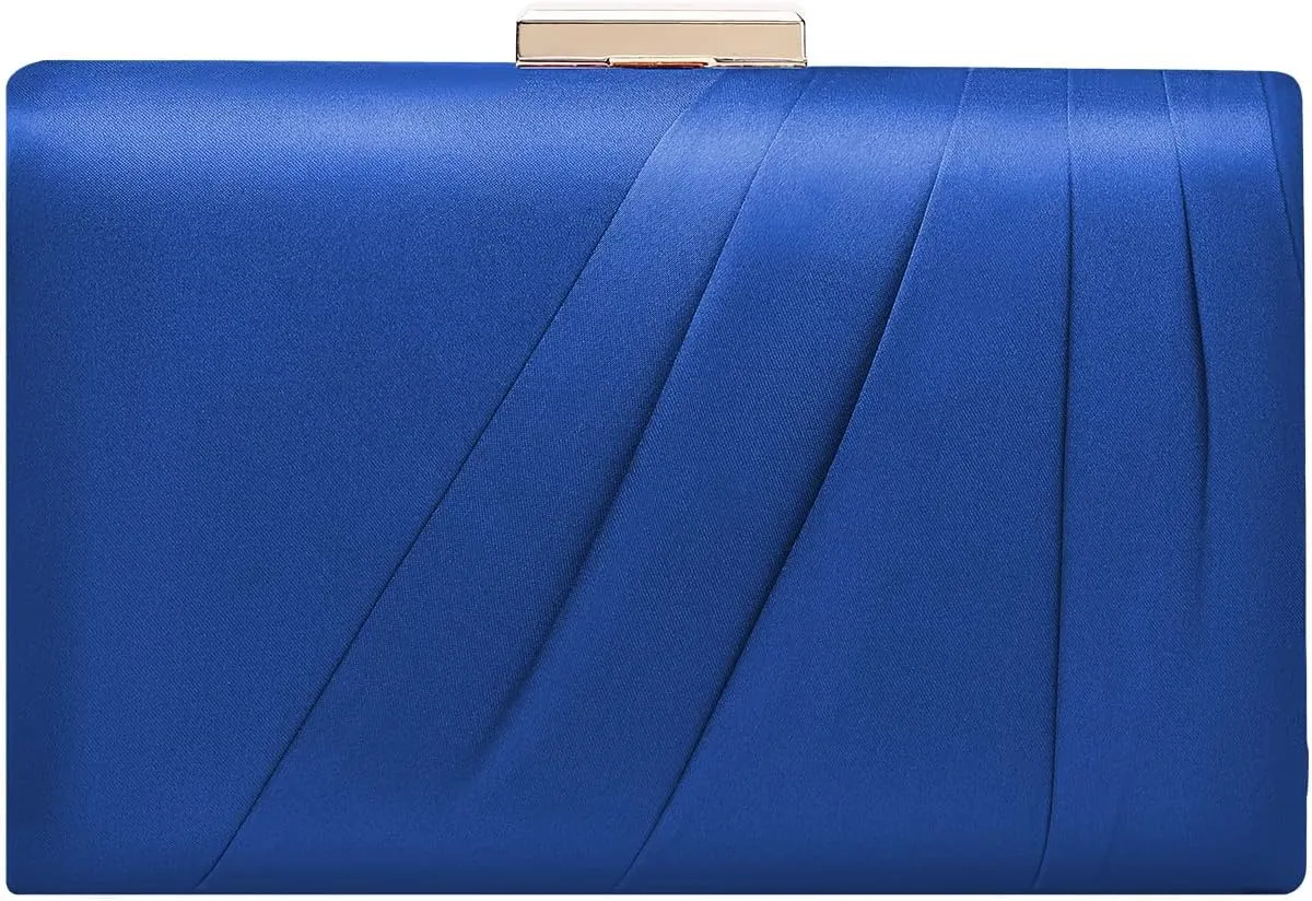 Pleated Satin Clutch Purse For Women Wedding Bridal Clutch Bag Prom Party Clutch