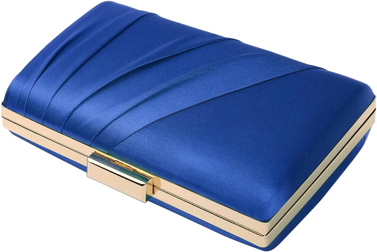 Pleated Satin Clutch Purse For Women Wedding Bridal Clutch Bag Prom Party Clutch