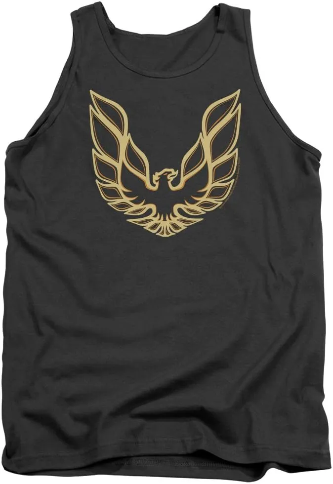 Pontiac Famous GM Automobiles Iconic Firebird Logo Adult Tank Top Shirt Charcoal