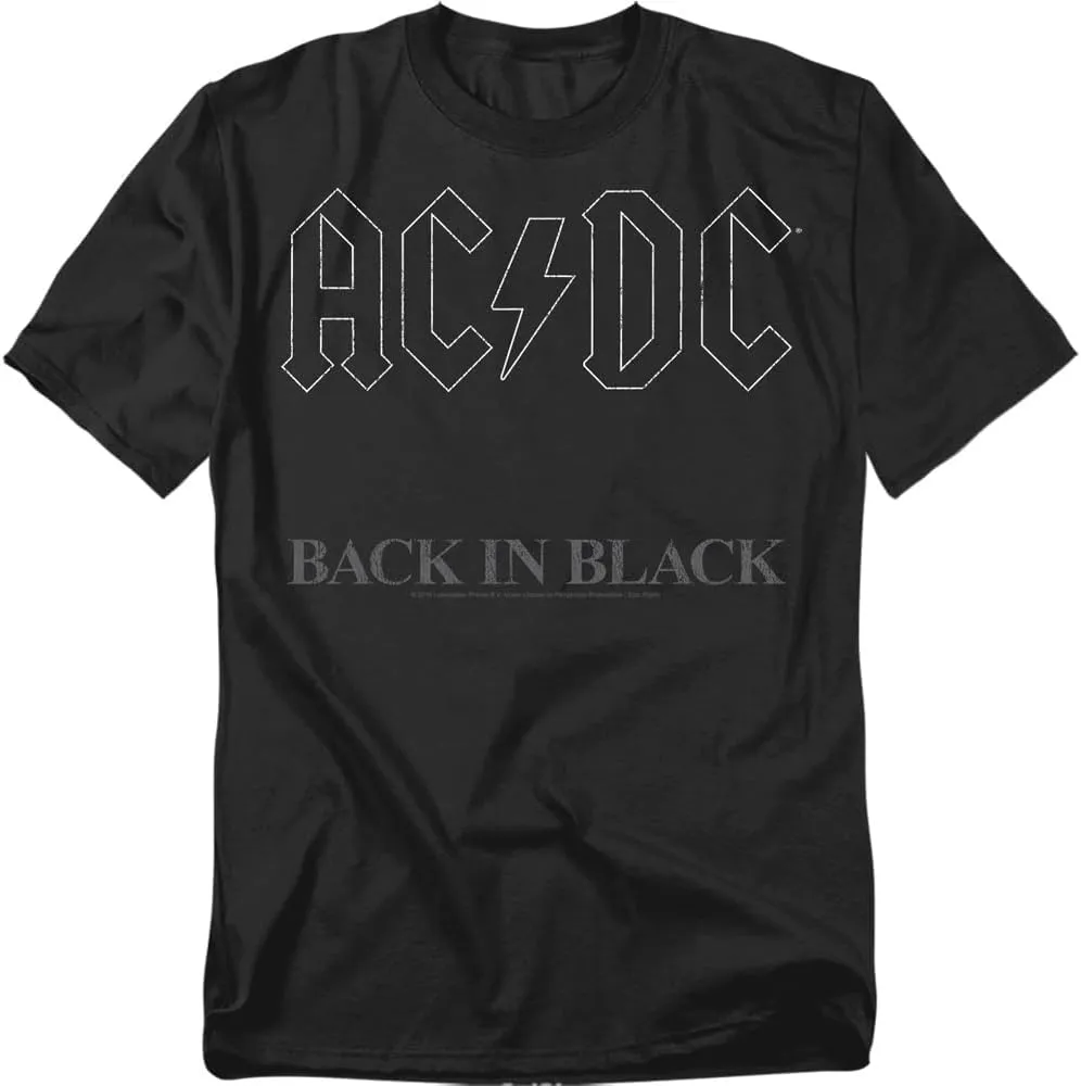 Popfunk ACDC Back in Black Logo Rock Album T Shirt