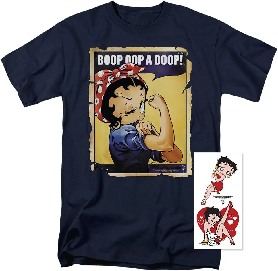 Popfunk Classic Betty Boop Rosie The Riveter Boop OOP a Doop! T Shirt
