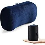 Portable Memory Foam Camping Pillow Travel Pillow Ergonomic Sleeping Bed Pillow for Good Night Sleep Cervical Curved Neck Support for Travel Camping Hiking Car Seat Plane Lumbar Support16.5LX7.8W