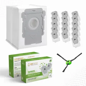 Premium Roomba Vacuum Bags for iRobot i7 , i1 , i3 , i4 , i5 , i8 , j6 , j7 , j8 , j9 , s9 , Combo j5 , i5 , j7 , j9 , 10 Max and i & s & j Series Dirt Disposal Bags (16 Vacuum Bags)