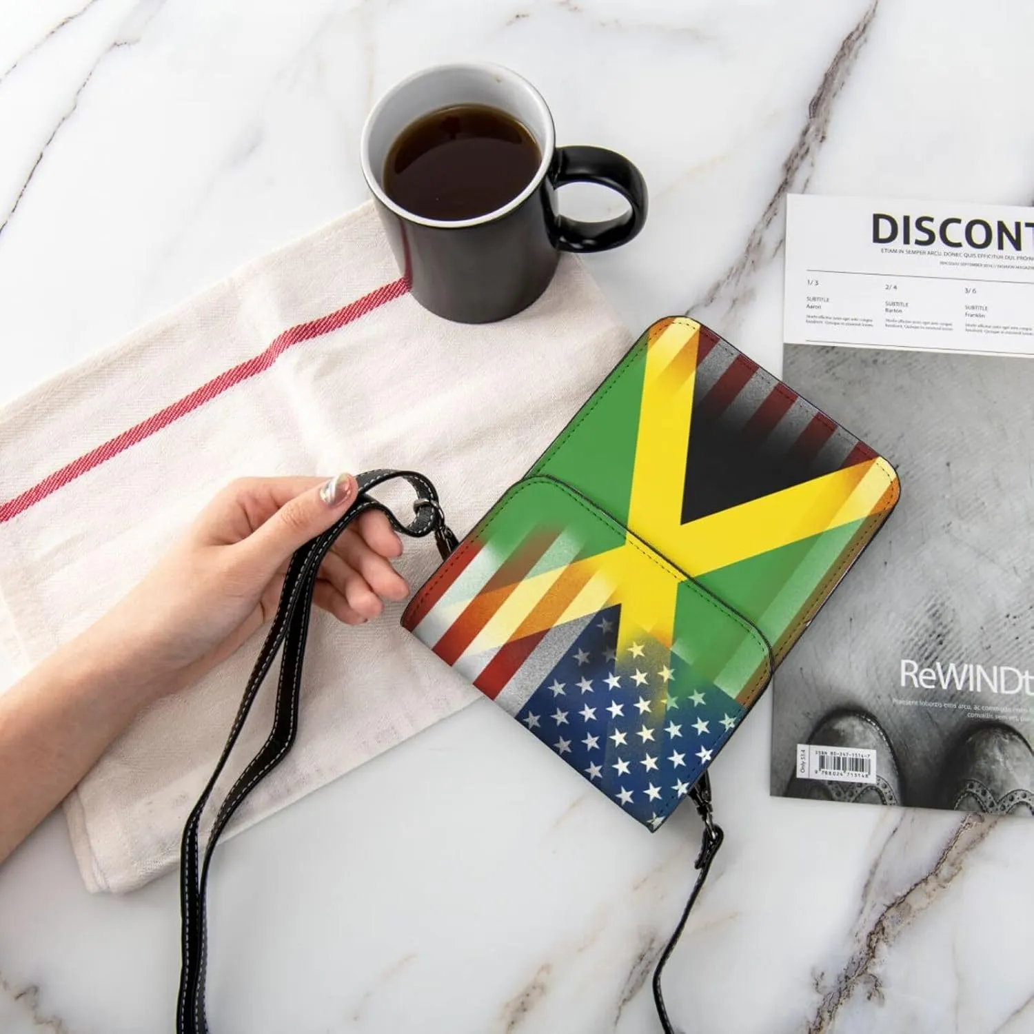 Pride Rainbow American Flag LGBT Leather Crossbody Cell Phone Purse Small Wallet Bags Adjustable Phone Bag for Women