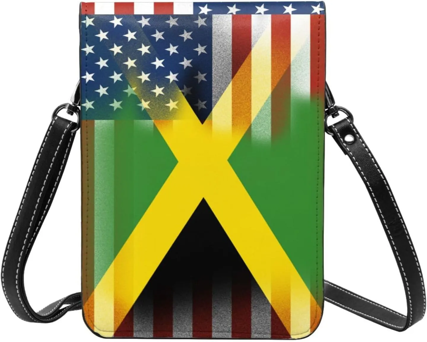 Pride Rainbow American Flag LGBT Leather Crossbody Cell Phone Purse Small Wallet Bags Adjustable Phone Bag for Women